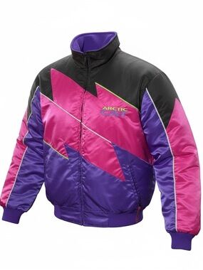 Vintage Arctic Cat Snowmobile Reflective Women’s M Tall Winter Jacket USA Rare